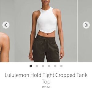 lululemon athletica White Hold Tight Tank Top NWT